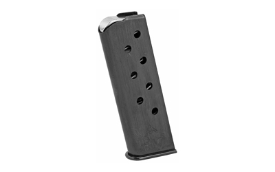 Black handgun magazine on white background