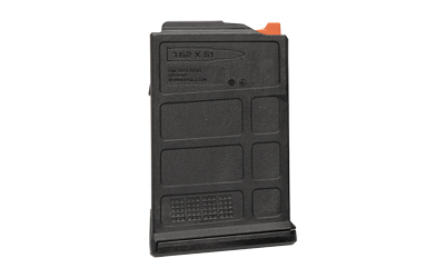 Black 5.56x45 rifle magazine isolated on white