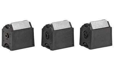 Three black ink cartridges isolated on white background