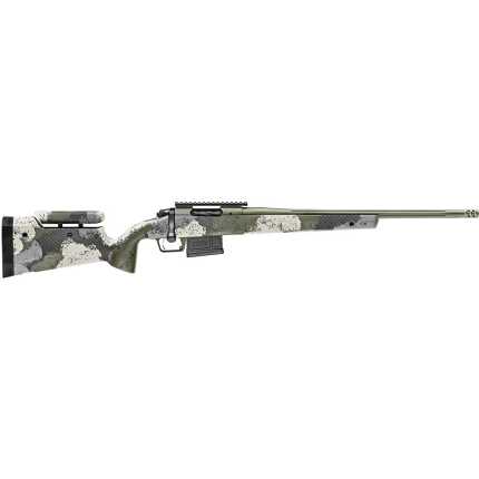 Camouflage hunting rifle isolated on white background