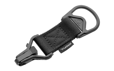 Black tactical carabiner with strap