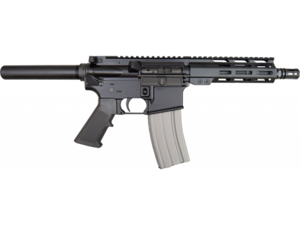 AR-15 style rifle on white background