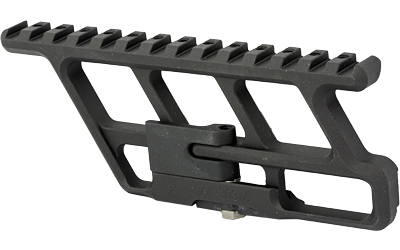 Black tactical rifle Picatinny rail accessory