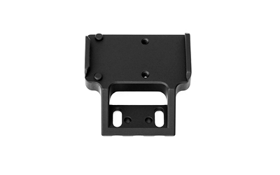 Black metal mounting bracket isolated on white