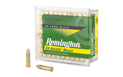 Remington .22 Long Rifle ammunition box with bullets