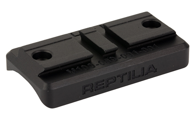 Black Reptilia branded rail mount on white background