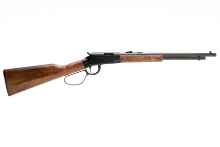 Classic lever-action rifle on white background