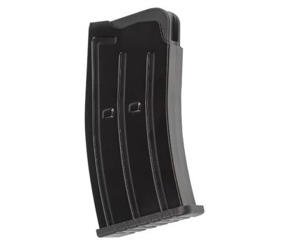 Black curved polymer gun magazine