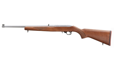 Single-shot rifle with wooden stock isolated on white