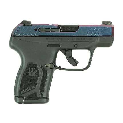 Compact Ruger handgun with blued slide