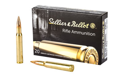 Sellier & Bellot rifle ammunition box with cartridges