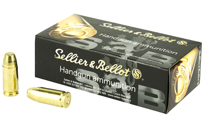 Sellier & Bellot handgun ammunition box with bullets