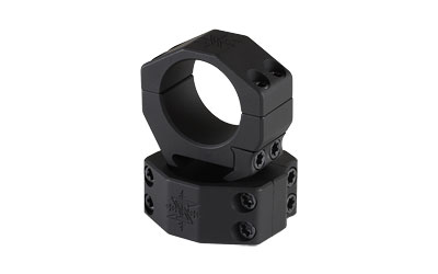 Black tactical scope mount on white background