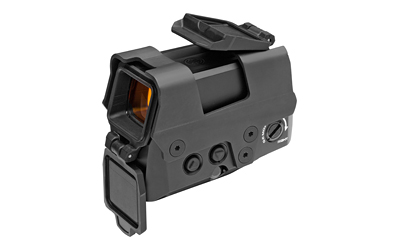 Black tactical gun sight isolated on gray background