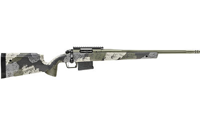 Camouflage hunting rifle with scope isolated on white