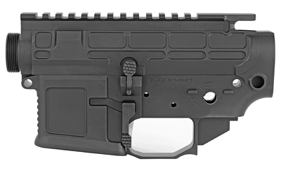 Side view of a black rifle lower receiver