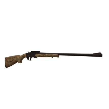 Isolated single-shot hunting rifle on white background