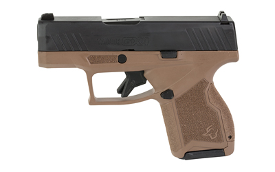 Compact semi-automatic pistol with tan frame