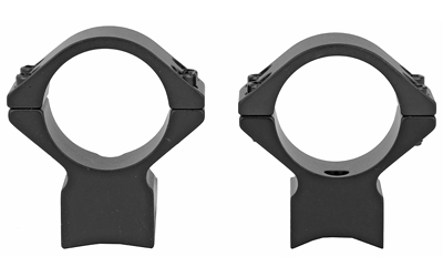 Two black scope mounting rings on white background