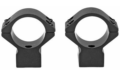 Two black scope mounting rings isolated on white