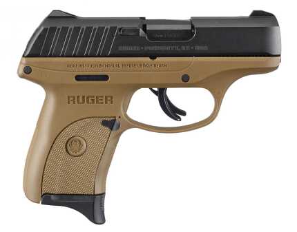 Ruger 9mm Luger pistol in gold and black