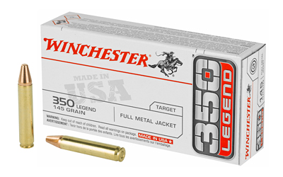 Winchester 350 Legend ammunition box with bullets