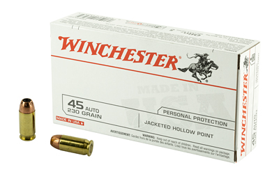 Winchester 45 Auto ammunition box with bullets