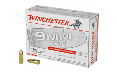 Winchester 9mm ammunition box with bullets