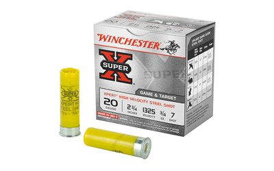 Winchester ammunition box with two yellow shotgun shells