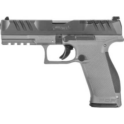 Walther brand full-size gray handgun