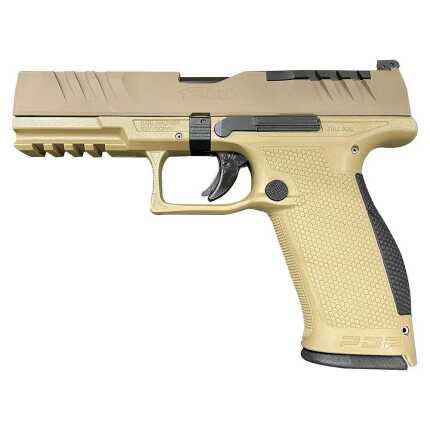 Tan Walther P22 pistol with textured grip