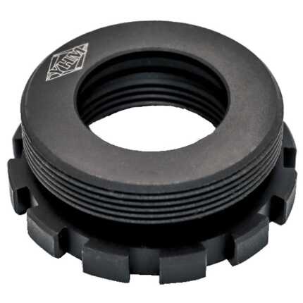 Black industrial plastic lock nut