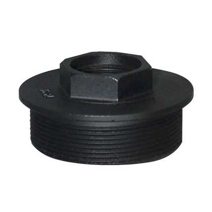 Black industrial threaded plastic nut