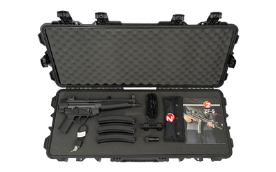 Hard case with disassembled rifle and accessories inside