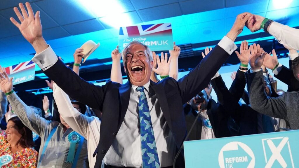 Politics latest Farage responds after police say no evidence of 'family voting' in Gorton and Denton by-election. Politician responding to police statement.