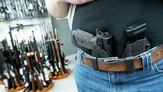 Close-up of a concealed carry permit application form being filled out