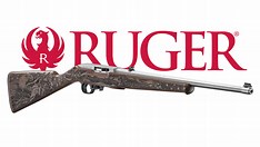 Limited edition commemorative Ruger firearm with engraved Altamont American walnut stock and Minutemen design