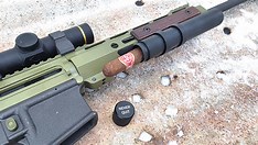 Gunsmoke Arsenal Tactical Cigar Protection case made of aluminum, showcasing its sleek design