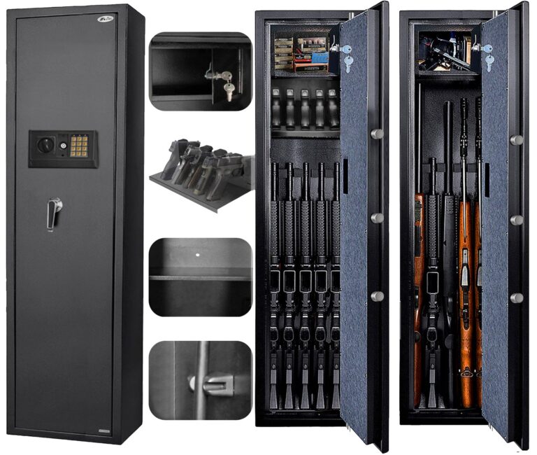 Heavy duty steel gun safe for secure long-term firearm storage protection