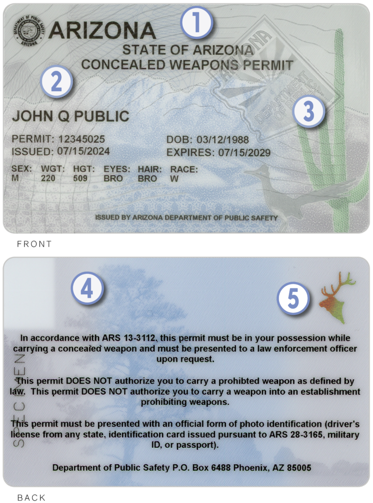 Person holding a concealed carry permit card next to a modern compact handgun