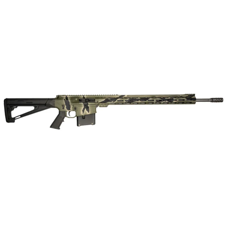 10 Ring GLFA AR Long Action Rifle 6.5 PRC 5rd Magazine 24" Barrel MLOK Handguard Green Pursuit Cerakote
