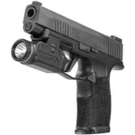 Streamlight TLR-3X for SIG P365/XL, black weapon light shown mounted under a black pistol