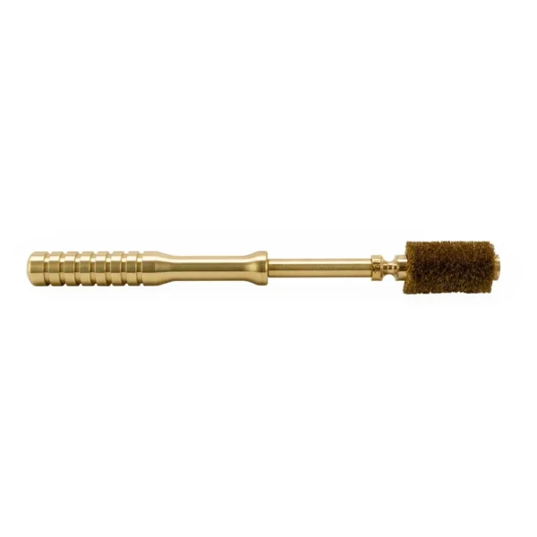 Pro-Shot Shotgun Chamber Brush 12 ga, side view of brass rod with brown bristle brush