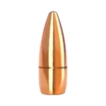 Berry's Jacketed Rifle Bullets, close front view of a pointed copper-colored bullet