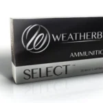 Weatherby Ammunition 300 WBY MAG 165GR HORNADY INTERLOCK black and silver box, front view