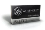 Weatherby Ammunition 300 WBY MAG 165GR HORNADY INTERLOCK black and silver box, front view
