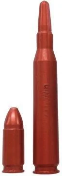 Carlson's Snap Caps .308 caliber, two red snap caps standing upright