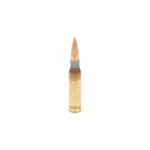 Berger Bullets 308 Winchester 185gr Juggernaut OTM cartridge upright with brass case and copper tip