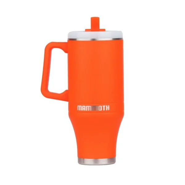 Rock Ridge Outdoors Mammoth Ascent Tumbler, blaze orange with handle, lid and straw