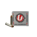 Underwood Ammo XTP Handgun Ammunition, silver and red box with two visible cartridges